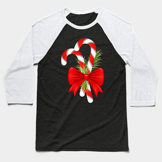 Cute Candy Canes Baseball T-Shirt by SWON Design